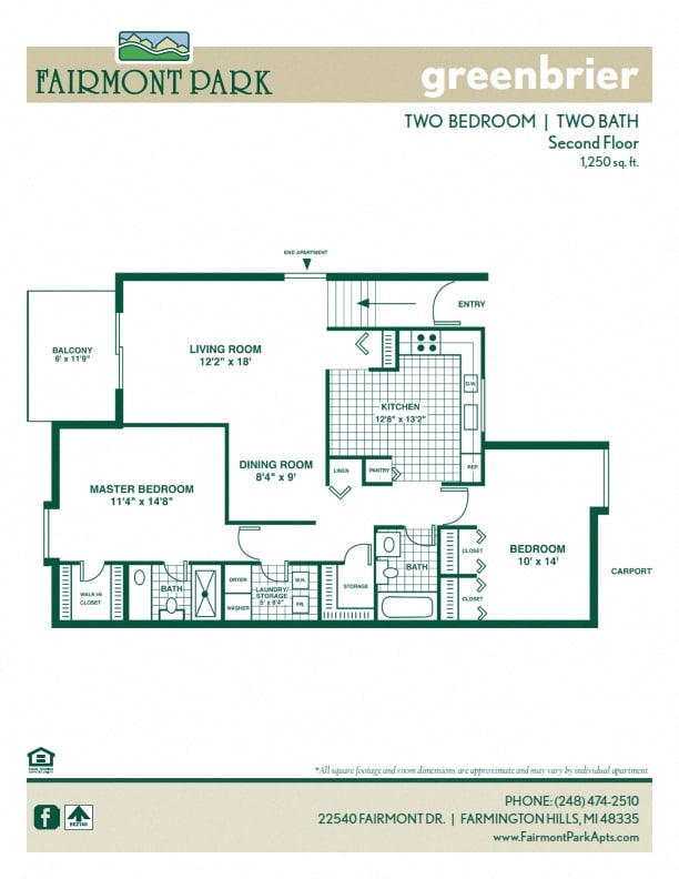 Greenbriar Second Floor floor plan